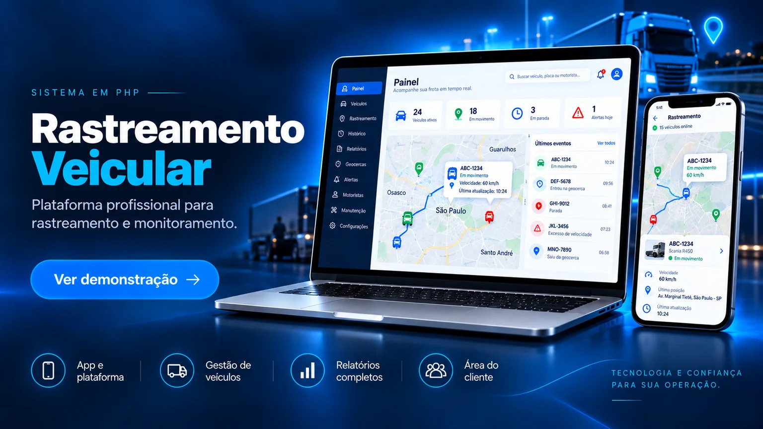 Sistema em PHP para Rastreamento Veicular